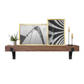 Master & Co. Modern Floating Fireplace Mantel with Black Metal Brackets, Long Floating Shelves for Wall D  cor, 48 inches, Walnu