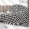Black Blanket Checkered Big Queen Size Blankets Soft Checkerboard Throw Blankets Home Decor For Couch