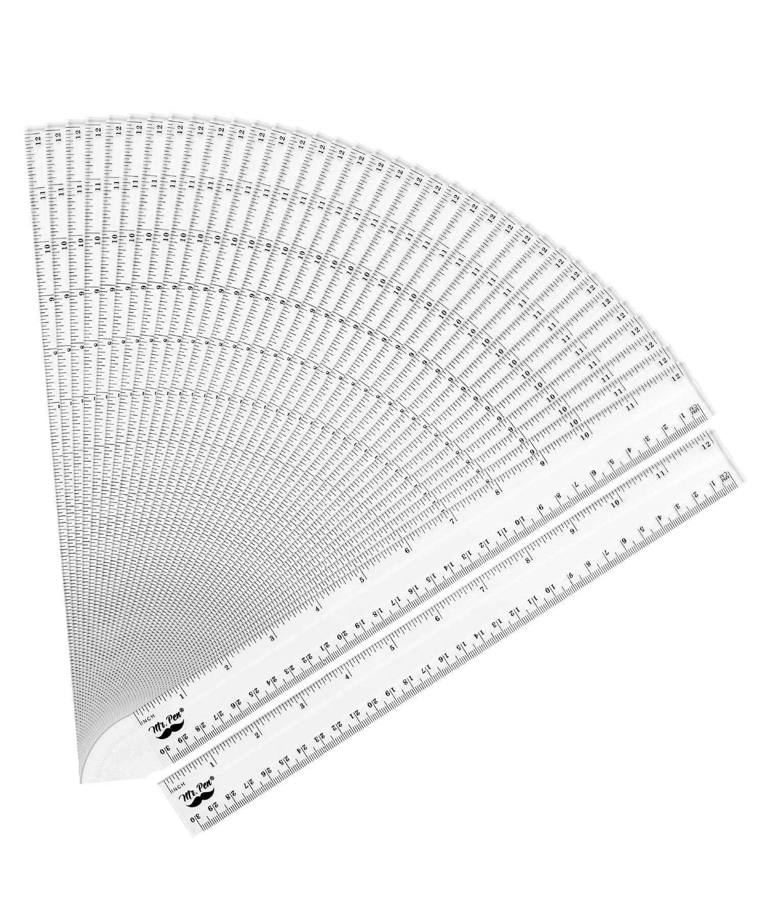 Mr. Pen- Plastic Ruler, 12 Inch, 36 Pack, Metric & Imperial, Clear Ruler Set, Clear Ruler 12 Inch Ruler Bulk, Plastic Ruler 12 I