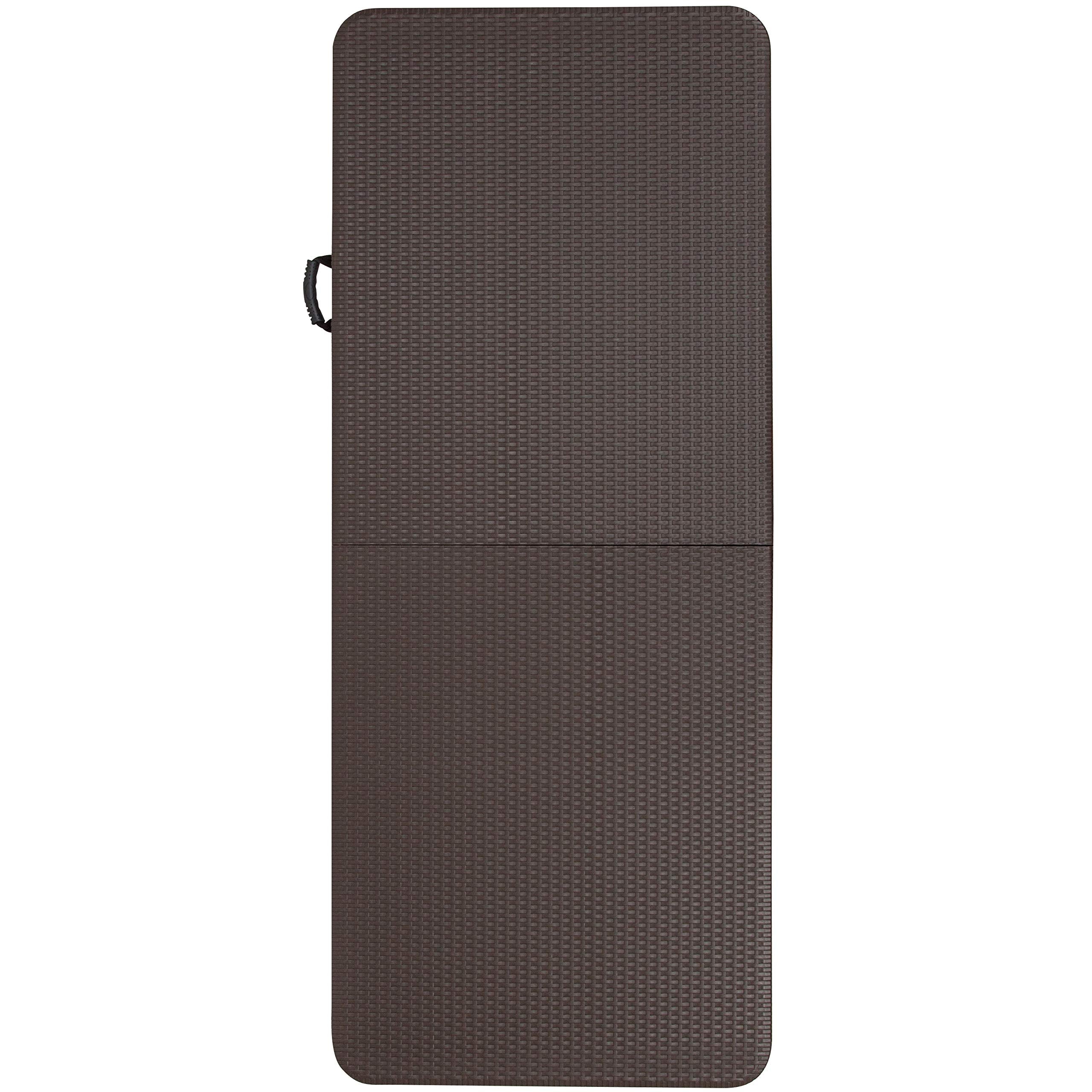 Flash Furniture Park 6-Foot Bi-Fold Brown Rattan Plastic Folding Table
