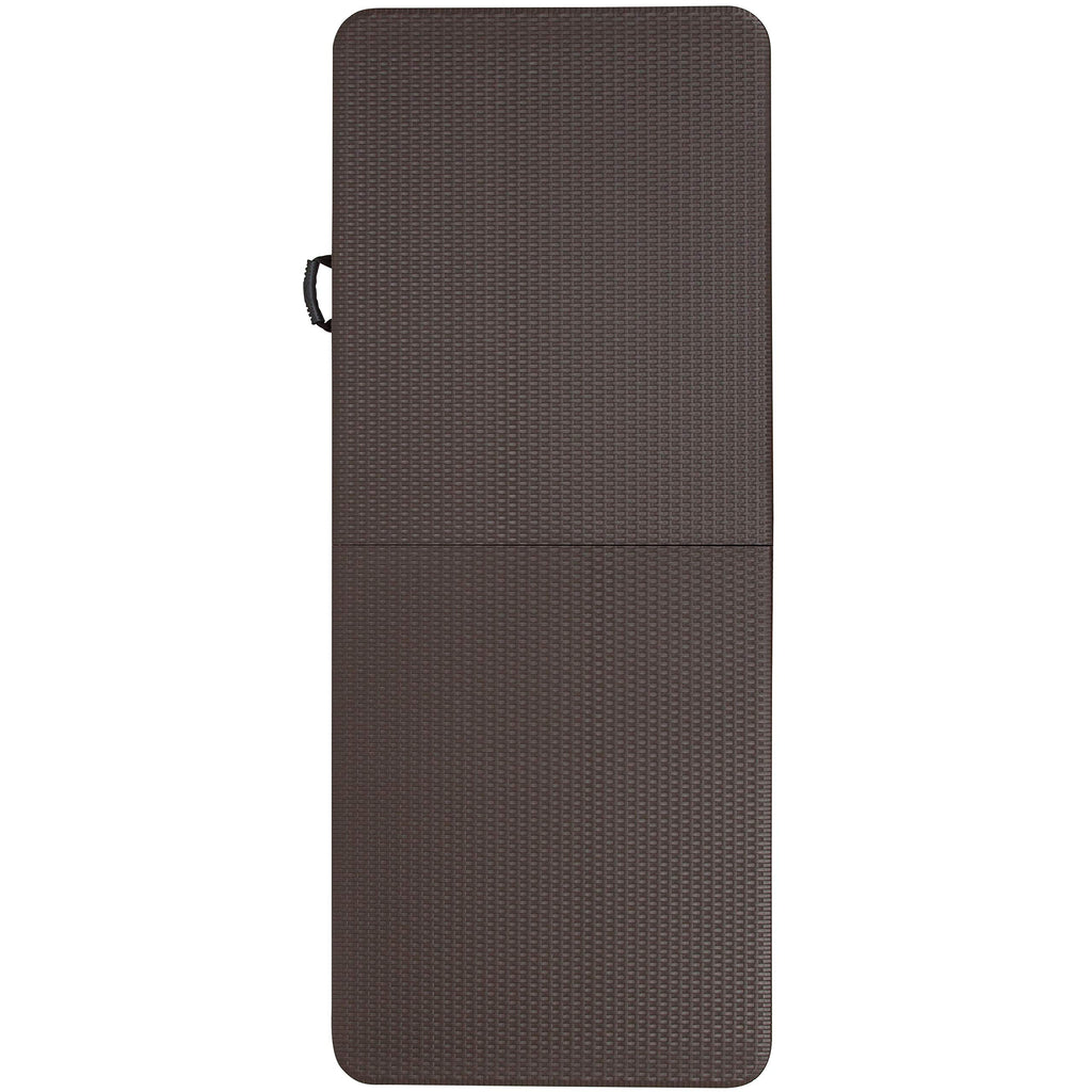 Flash Furniture Park 6-Foot Bi-Fold Brown Rattan Plastic Folding Table