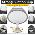 Honeybull Shower Mirror Fogless For Shaving - With Suction, Razor Holder For Shower & Swivel, Small Mirror, Shower Accessories,