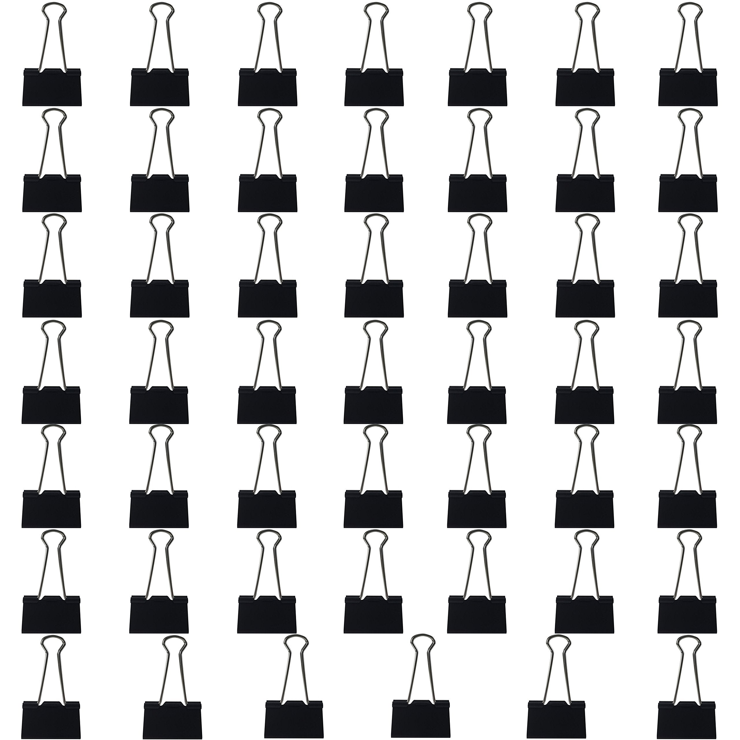 Clipco Binder Clips Large 1.5-Inch Black (48-Pack)