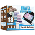 Travel Vacuum Bags with Electric Pump for Luggage and Suitcase, Vacuum Seal Compression Packing Bags for Clothes Clothing, Combo