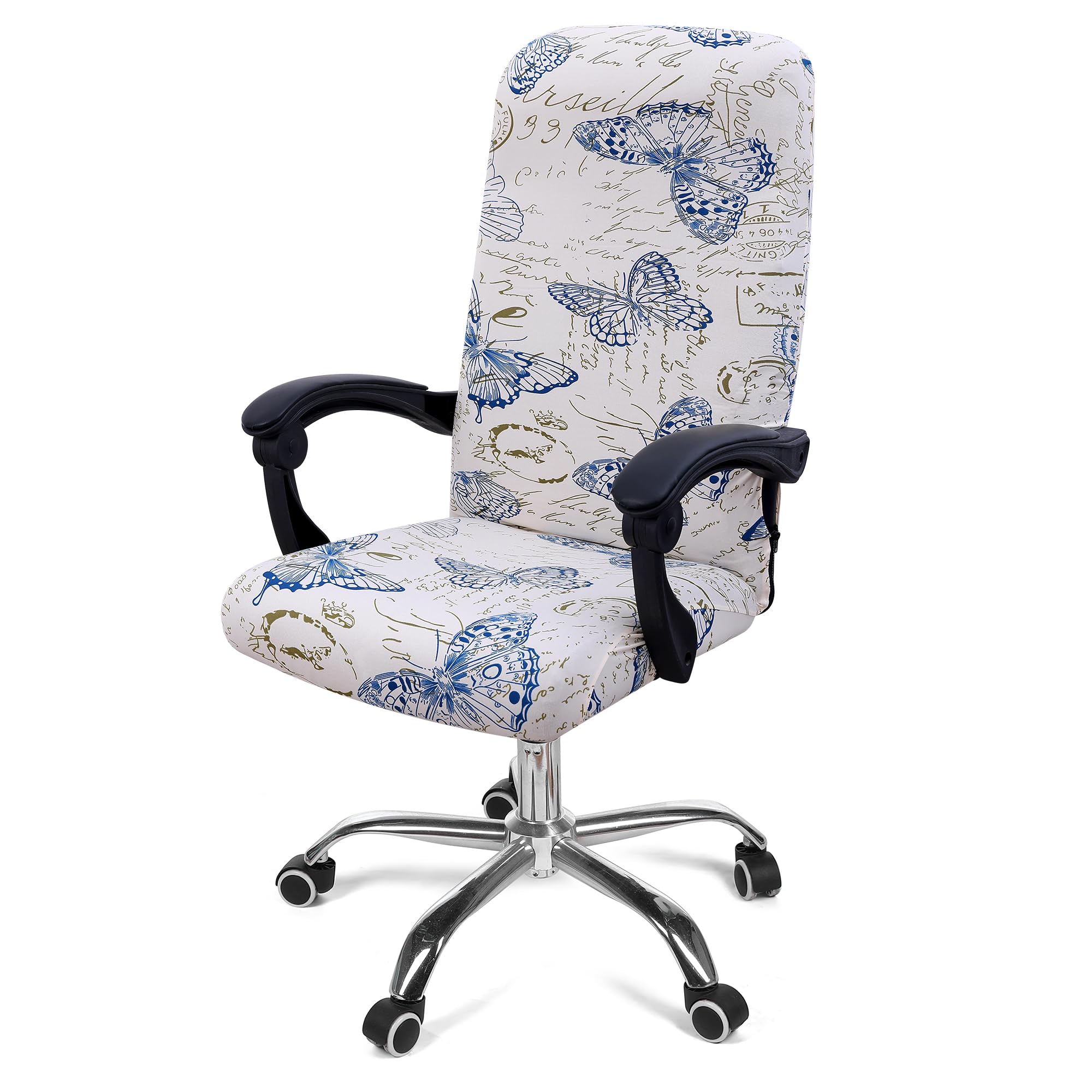 Smiry Stretch Printed Computer Office Chair Covers, Soft Fit Universal Desk Rotating Chair Slipcovers, Removable Washable Anti-D
