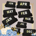 Upafexxi-Leather Monthly Tabs, 48 Pcs Planner Tabs, Calendar Month Stickers For Planners, Organizing And Sorting Out Notebooks (
