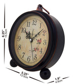 Knigswerk Vintage Analog Alarm Clock, 5.25 Inch Small Silent Desk Clock With Night Light, Battery Operated For Table, Bedroom, B