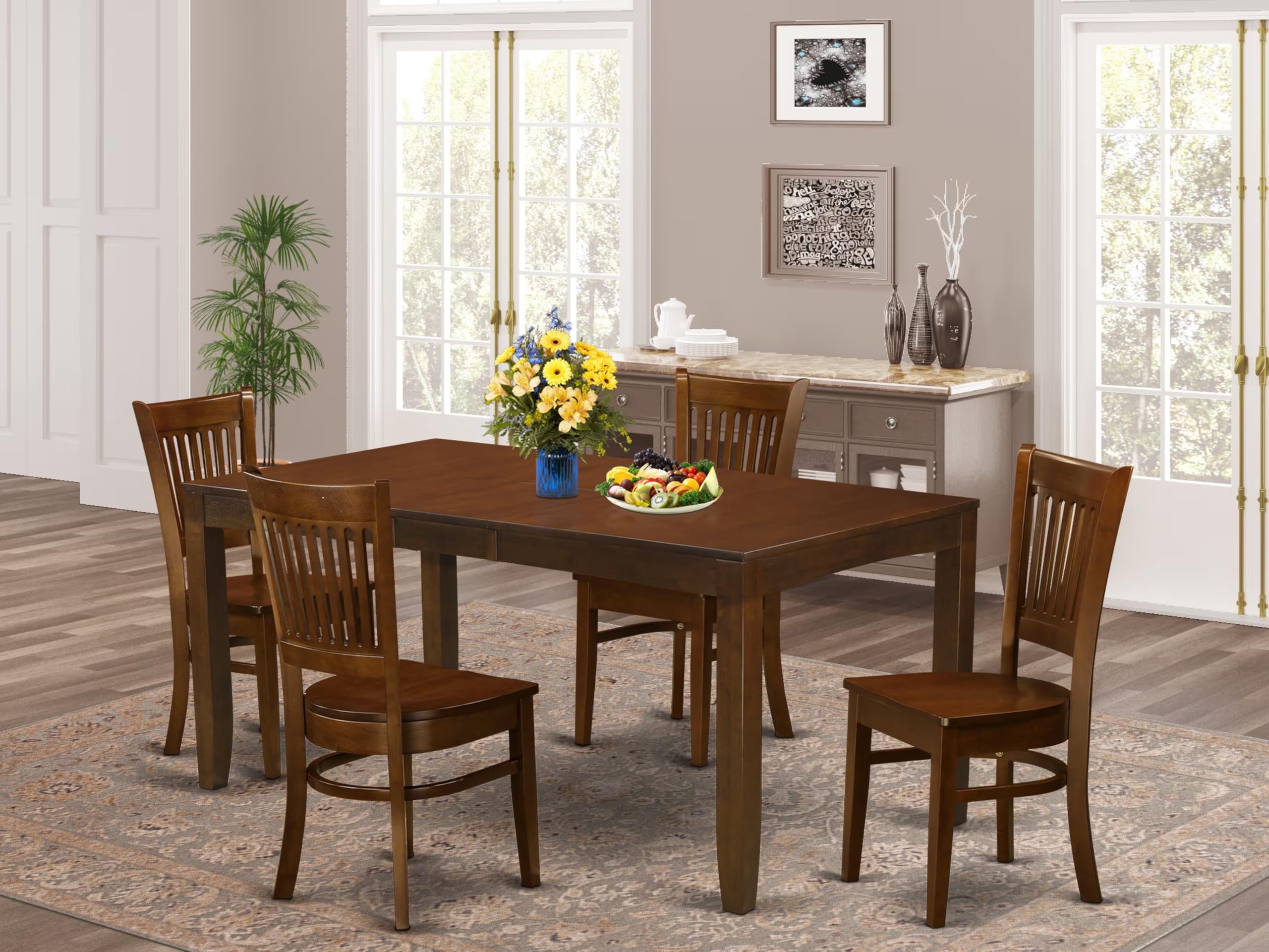 East West Furniture LYVA5-ESP-W 5 Piece Dining Room Furniture Set