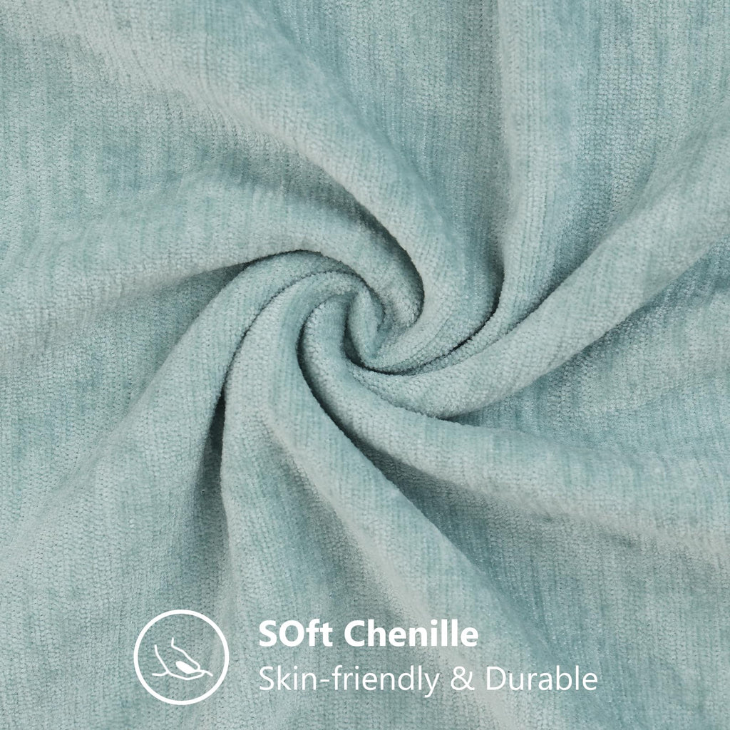 Decoruhome Couch Throw Pillow Covers 18X18 Set Of 2, Decorative Soft Chenille Solid Dyed Spring Pillow Covers For Sofa Bed Living Room, Aqua Haze