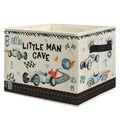 EVIHCG Racing Car Storage Bins Box with Handles, Little Man Cave Race Car Collapsible Laundry Basket Hamper Clothes Books Organi