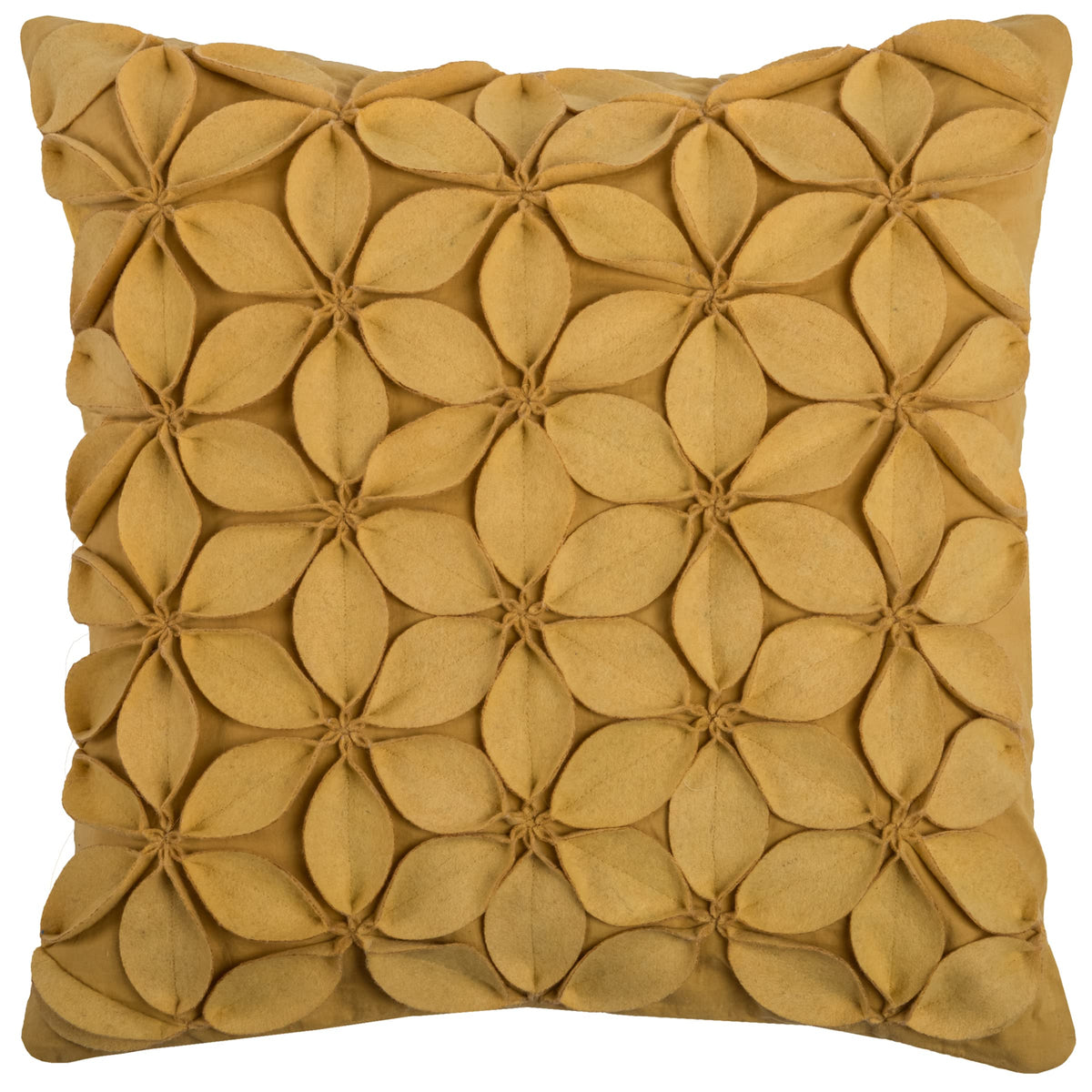 Rizzy Home | T07926 | 18&quot;x18&quot; Yellow/Brown/Neutral Decorative Pillow | Down Fill