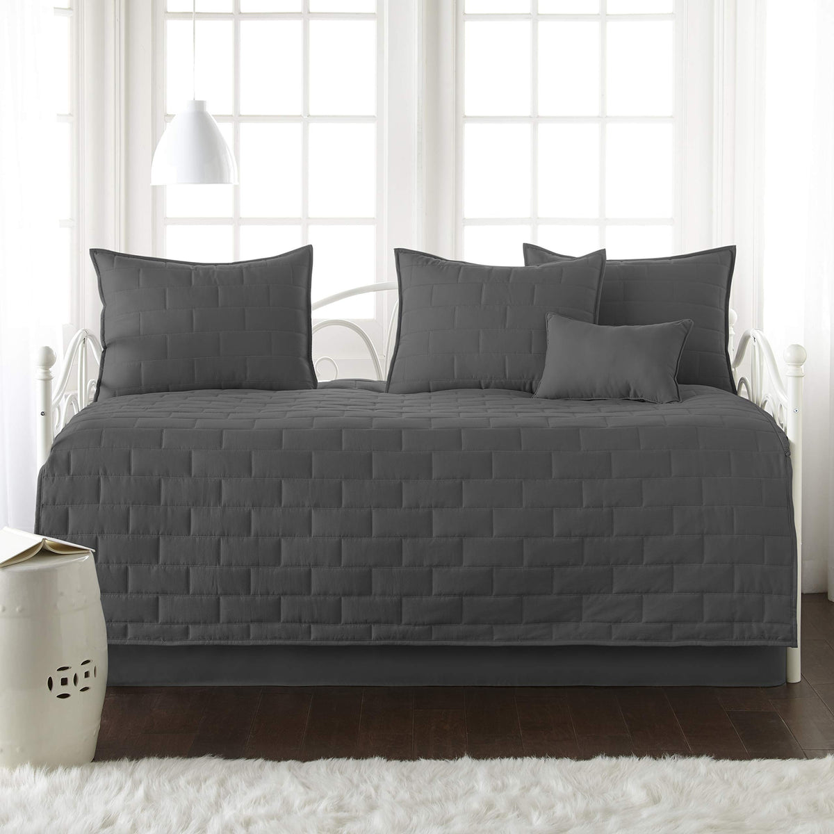 Southshore Fine Living, Inc. Twin Daybed Comforter Set, 6-Piece Twin Bedding Set With Daybed Cover, 3 Pillow Shams, Bed Skirt, T