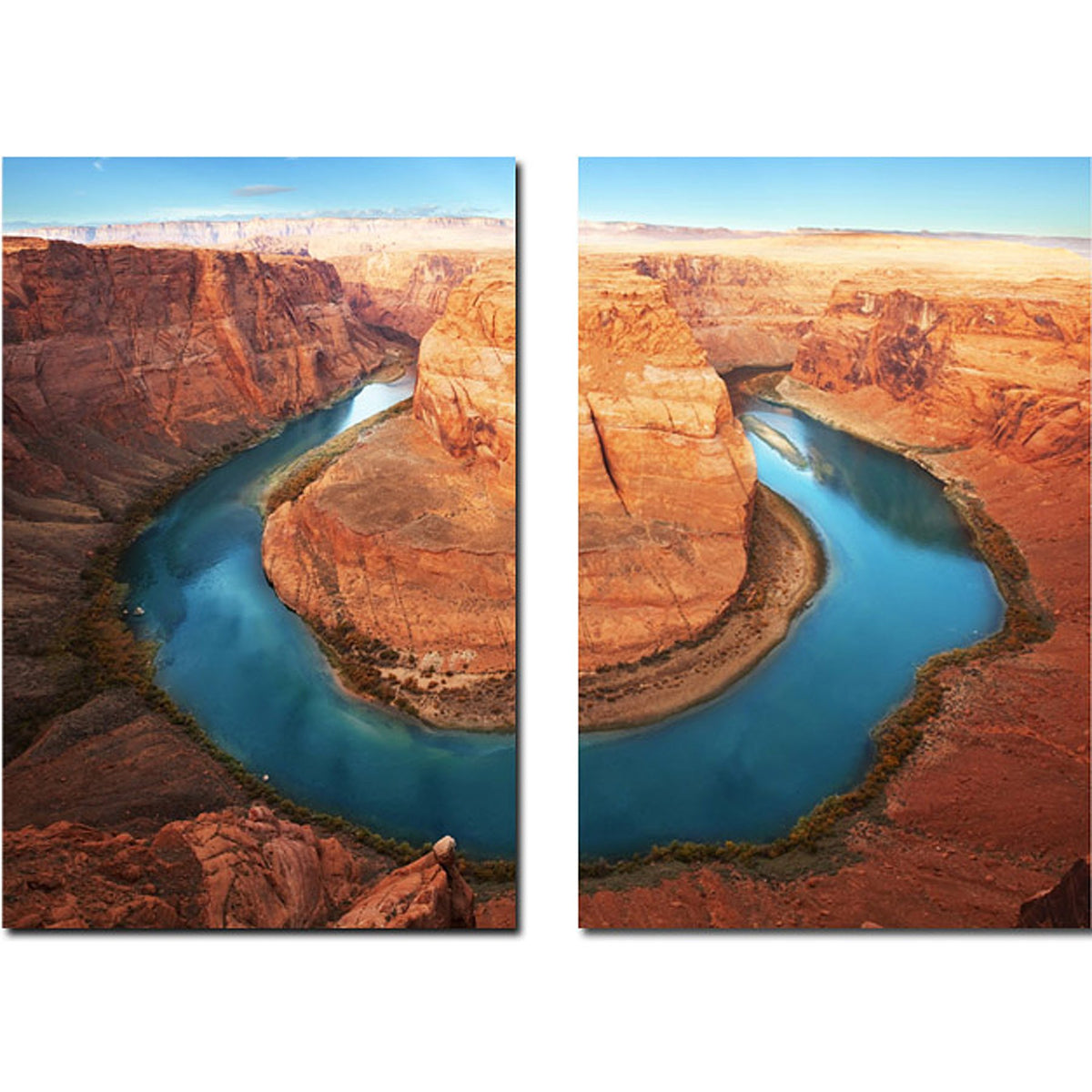 Baxton Studio FG-1043AB Painting Artwork, GREAN WRAPAROUND WATERWAY