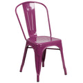 Flash Furniture Commercial Grade Purple Metal Indoor-Outdoor Stackable Chair