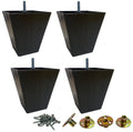 Elegent Upholstery 4-1/2 Inch Furniture Sofa Legs Plastic Square Tapered Replacement with Mounting Attachment Hardware - Set of 