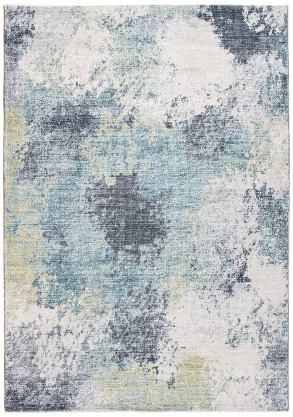 HomeRoots Blue/Yellow Polyester 8’ x 10’ Blue Yellow Abstract Sky Area Rug