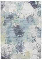HomeRoots Blue/Yellow Polyester 8’ x 10’ Blue Yellow Abstract Sky Area Rug