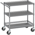 Folews 3 Tier Rolling Cart Heavy Duty, Utility Cart with Wheels Commercial Grade Wire Kitchen Storage Trolley Metal Cart Organiz