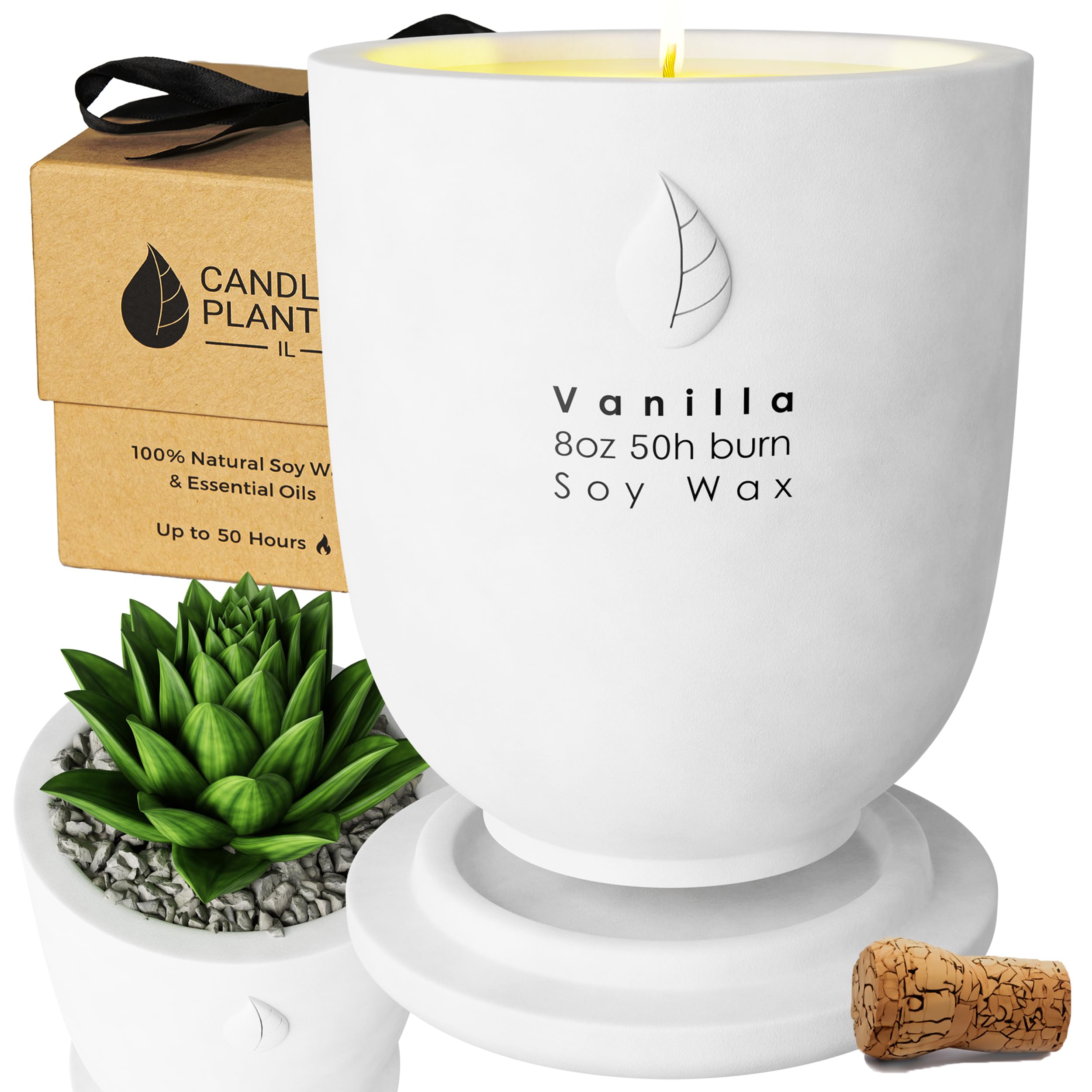 Matani Concrete Cement Candle Planter - Aromatherapy Candles for Home Scented, Soy Candles - Scented Candle & Dual Purpose Jar C