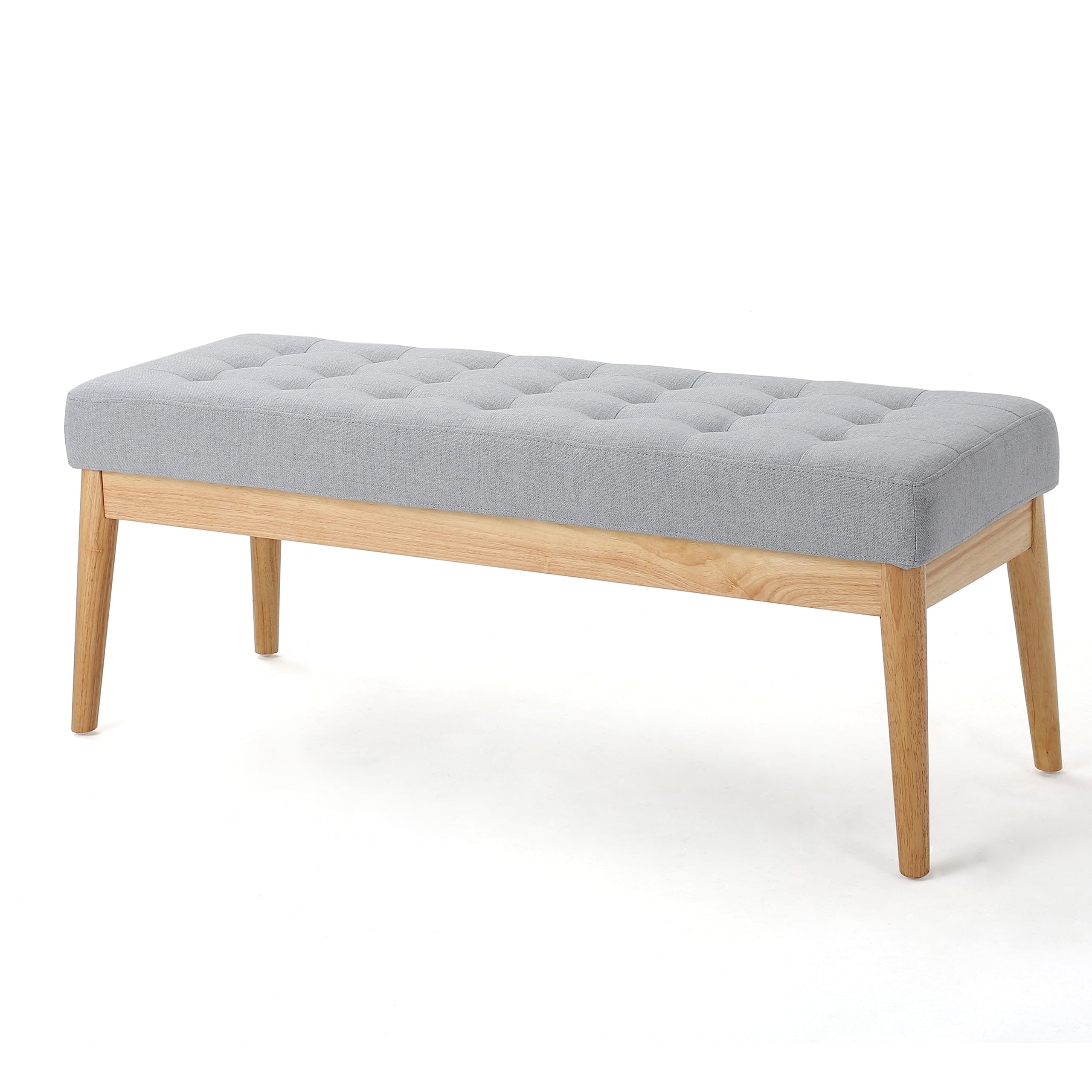 Christopher Knight Home Saxon Fabric Bench, Light Grey, 15.75” D X 43.50” W X 17.00” H