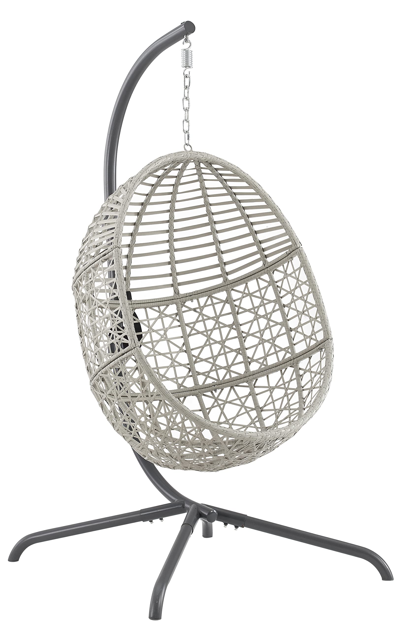 Lorelei Wicker Indoor Outdoor Hanging Egg Chair - Thumbnail 3