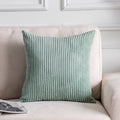 Home Brilliant Pillow Cover 26 X 26 Soft Striped Corduroy Decorative Euro Throw Pillow Sham For Couch Sofa Bench, 26X26 Iceberg