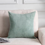 Home Brilliant Green Throw Pillow Covers 18X18 Corduroy Square Pillow Cases For Couch Summer Decor Sage Pillows For Sofa Bed Liv