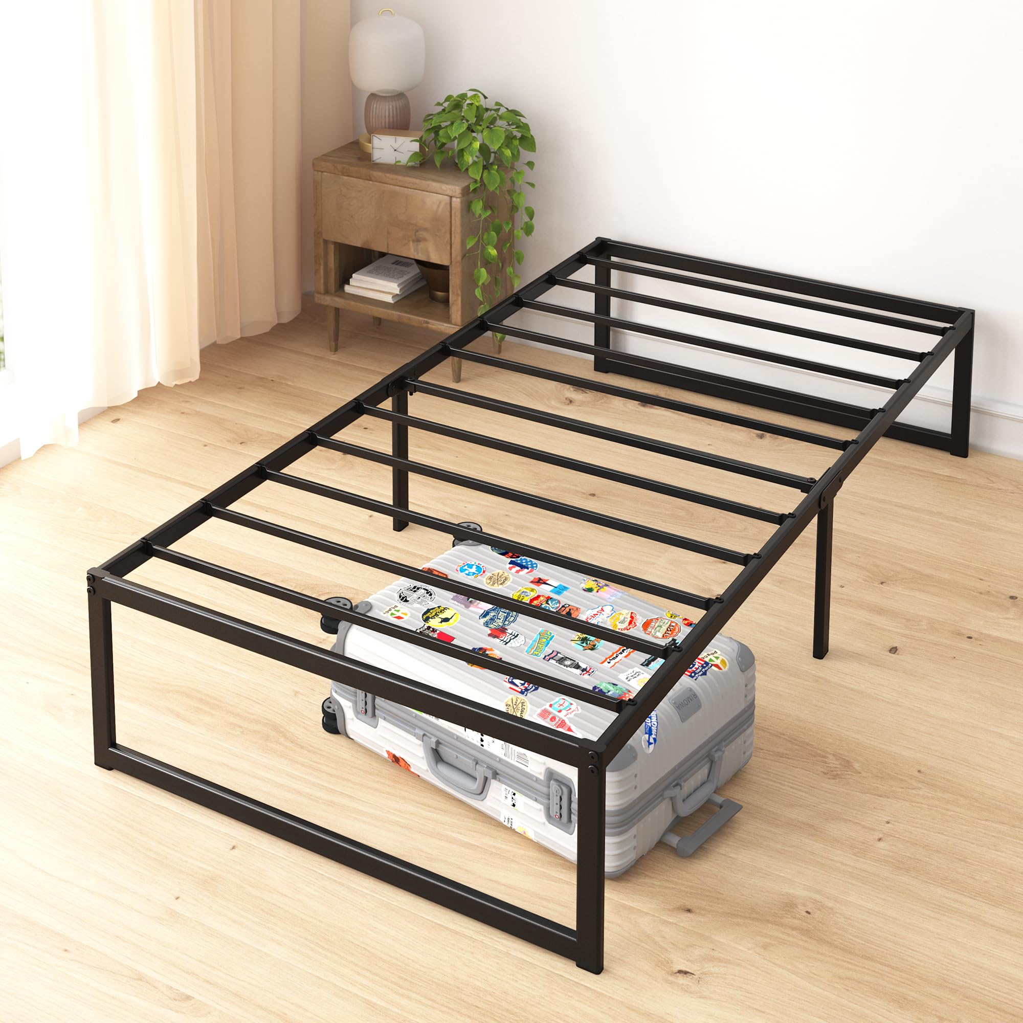 ZINUS ABEL 14 Inch Platform Bed Frame, Steel Slat Support, Easy Assembly, No Box Spring Needed, Eco Friendly WonderBox(TM) Packa