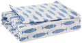 Nautica - King Sheet Set, Cotton Percale Bedding Set, Crisp & Cool, Lightweight & Breathable (Woodblock Fish Blue, King)