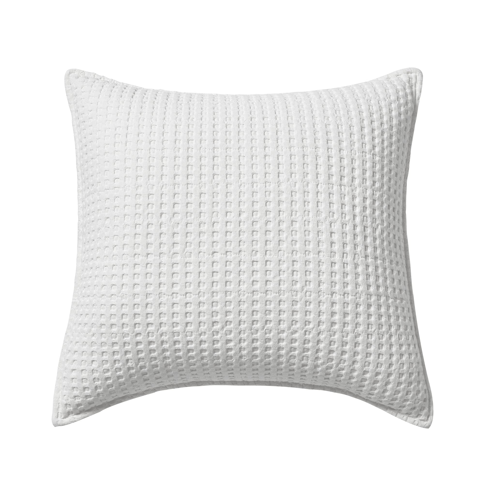 Levtex Home - Mills Waffle - Decorative Pillow - Poly Filled - Bright White - Sham Size (20 X 20In)