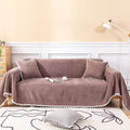 Vclife Chocolate Couch Cover Chenille Sectional Sofa Cover For Dog Washable Non Slip Couch Cover For 3-4 Cushion Couch Sofa Mode
