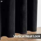 Joydeco Black 100% Blackout Curtains 96 Inches Long 2 Panels Set, Black Out Curtain For Bedroom, Grommet Heavy Luxury Thermal In