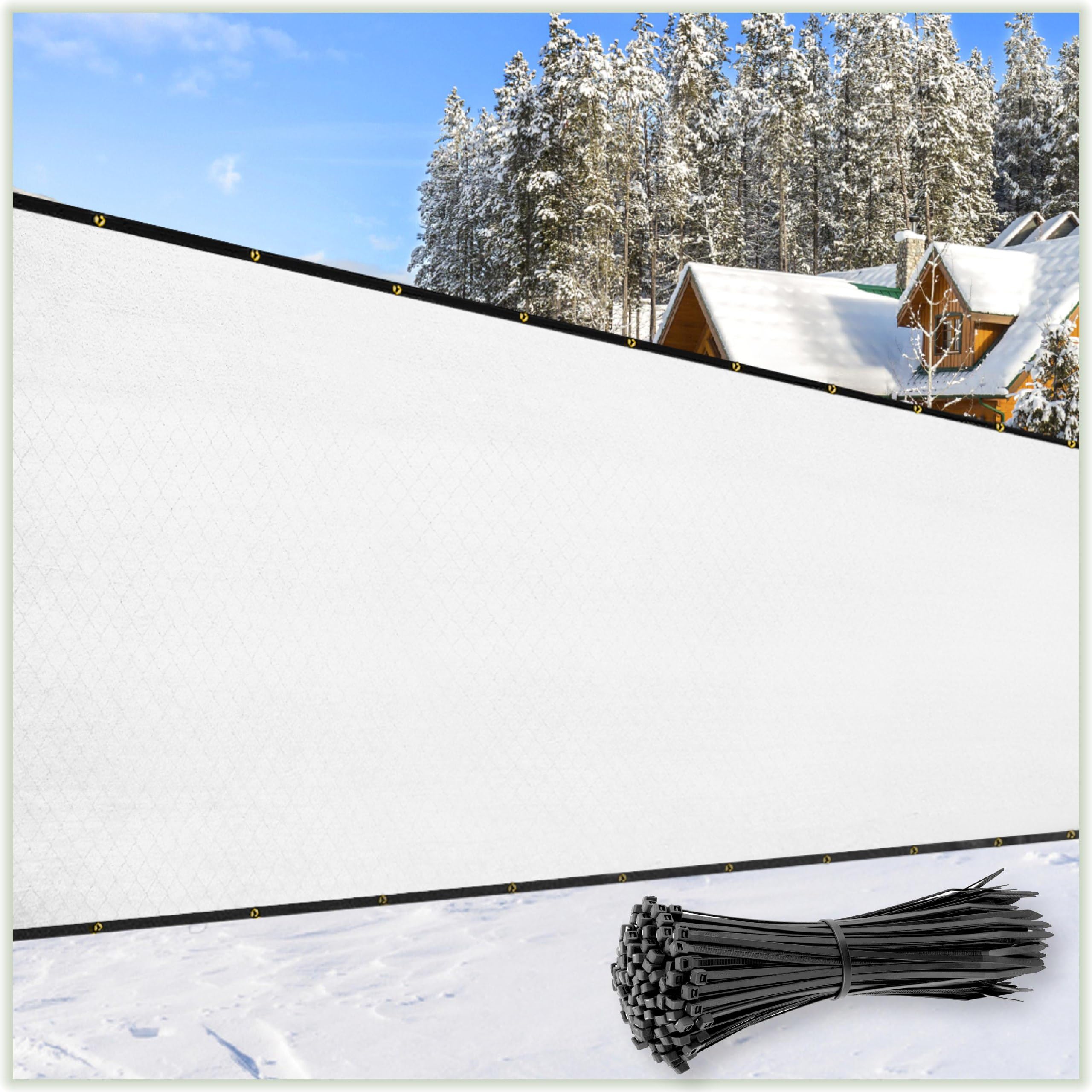 ColourTree Customized Size Fence Screen Privacy Screen White 4 x 184 - Commercial Grade 170 GSM - Heavy Duty - 3 Years Warrant