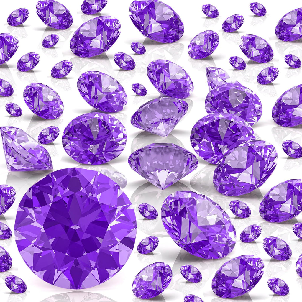 Hicarer 800 Pieces Diamond Decorations Acrylic Diamond Table Scatter Crystals for Table for Vase Fillers Party Table (Purple,20m