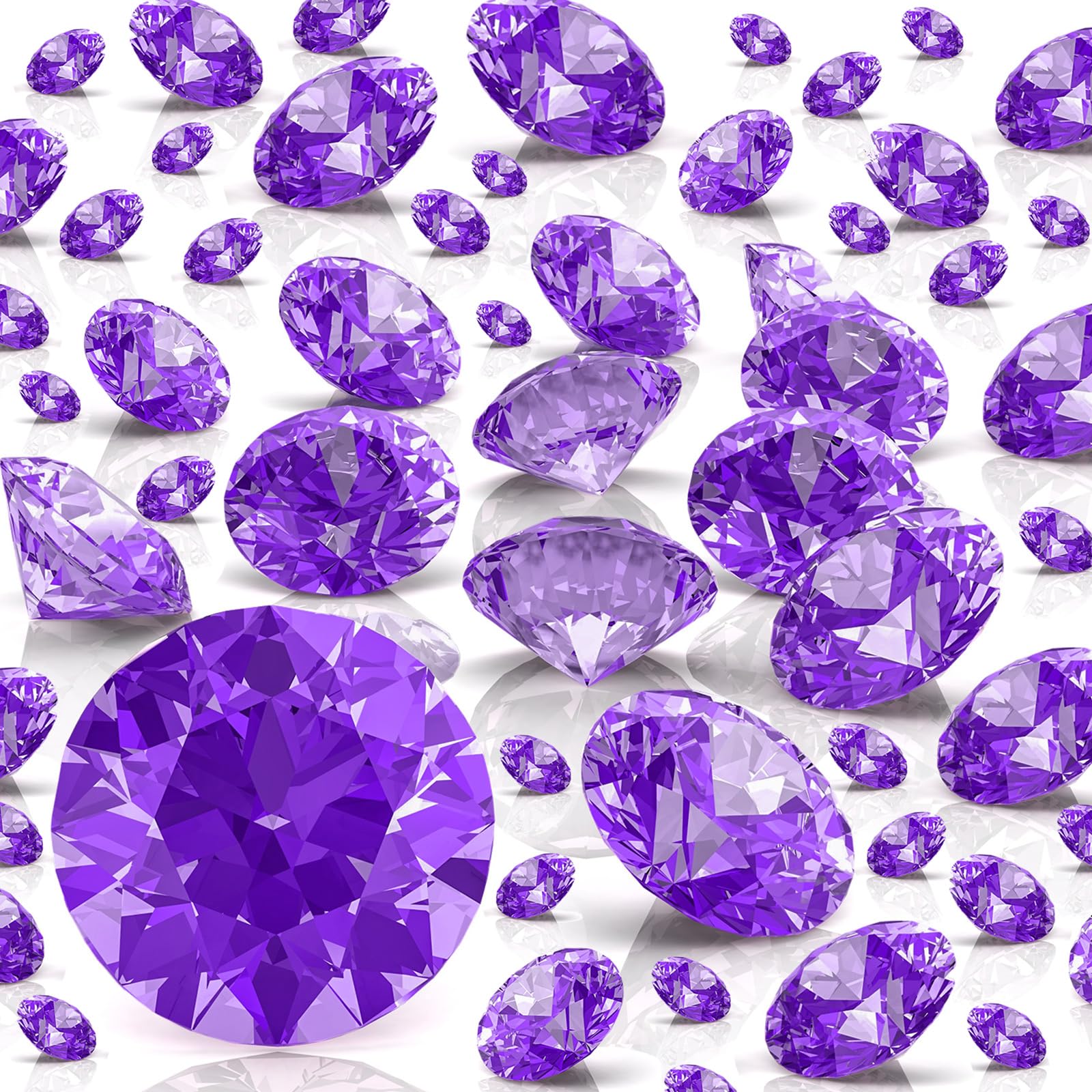 Hicarer 800 Pieces Diamond Decorations Acrylic Diamond Table Scatter Crystals for Table for Vase Fillers Party Table (Purple,20m