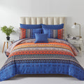Boho Comforter Set King Size 8 Piece Bed In A Bag Burnt Orange Paisley Fall Comforter And Sheet Set Bohemian Striped Bedding Set