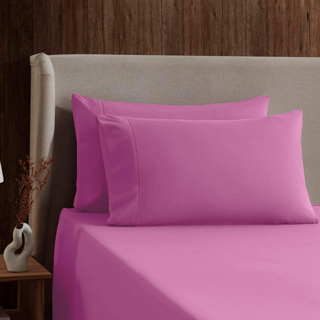 Nestl Full Xl Size Sheet Sets - 4 Piece Full Xl Size Sheets, Deep Pocket, Hotel Luxury, Extra Soft, Breathable And Cooling, Light Pink Bed Sheets For Full Xl Size Mattress