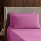 Nestl Full Xl Size Sheet Sets - 4 Piece Full Xl Size Sheets, Deep Pocket, Hotel Luxury, Extra Soft, Breathable And Cooling, Light Pink Bed Sheets For Full Xl Size Mattress