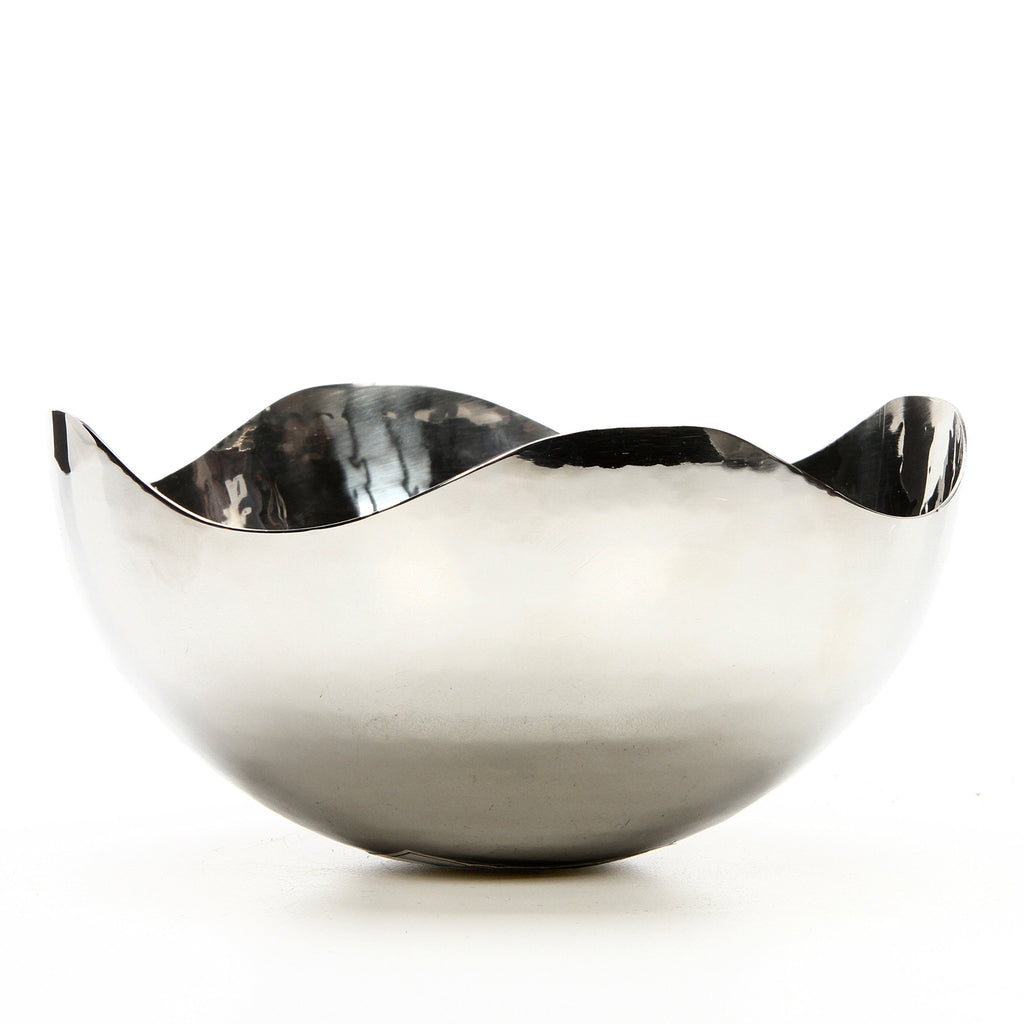 Hosley 10'' Long Silver Finish Metal Bowl Modern Elegance For Serving And Decor Contemporary Accent For Stylish Homes Sophistica