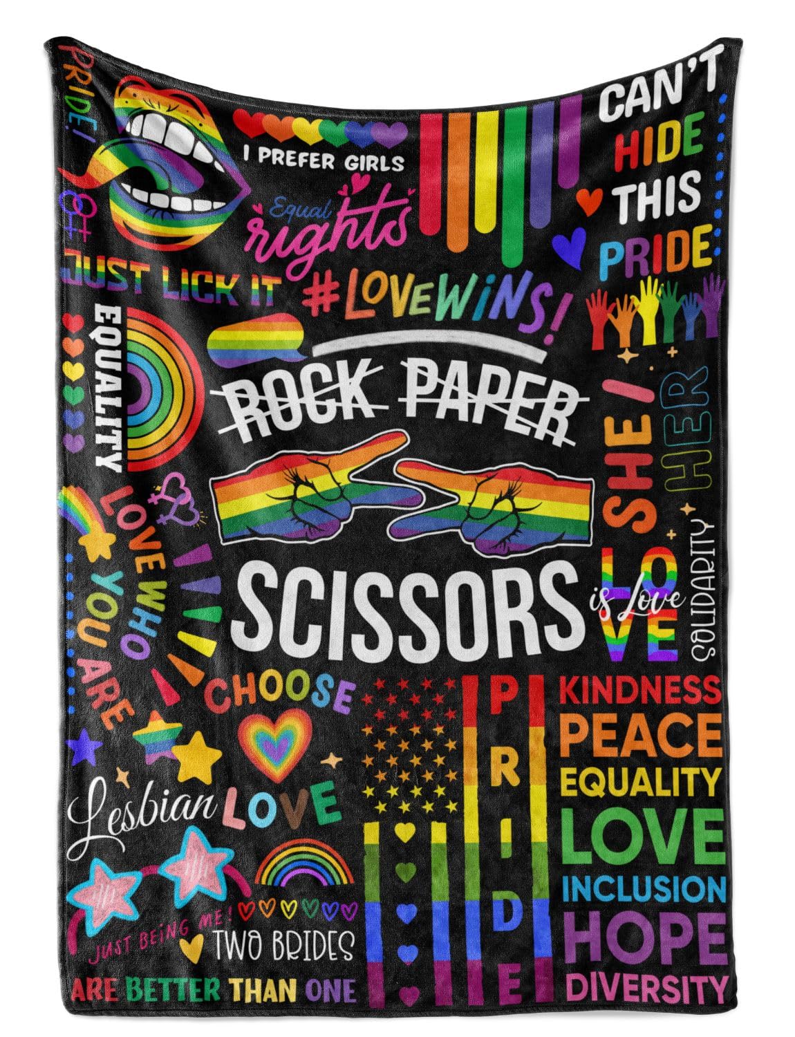 Innobeta Lgbtq Blanket, Lgbt Gifts For Gay, Lesbian, Transexual, Friends, Besties, Gay Pride, Rainbow, Soft Throw Blanket, 50X65