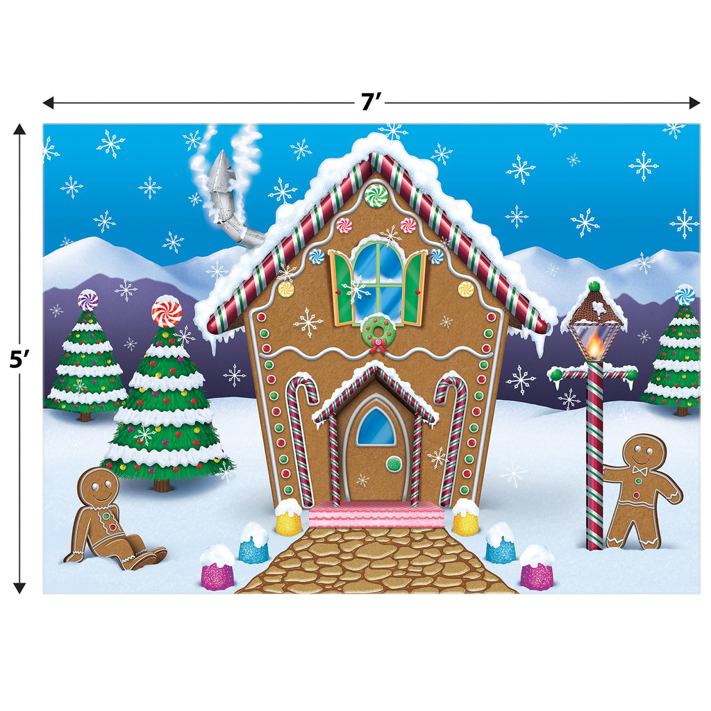 Gingerbread House Fabric Backdrop