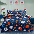 A Nice Night 6Pcs Bed In A Bag Full Sports Microfiber Modern Comforter Set,Navy Rugby Ball Printed Bedding Collections,For Boys