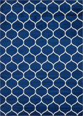 Unique Loom Trellis Frieze Collection Area Rug - Rounded (9 x 12 2, Navy Blue/ Ivory)