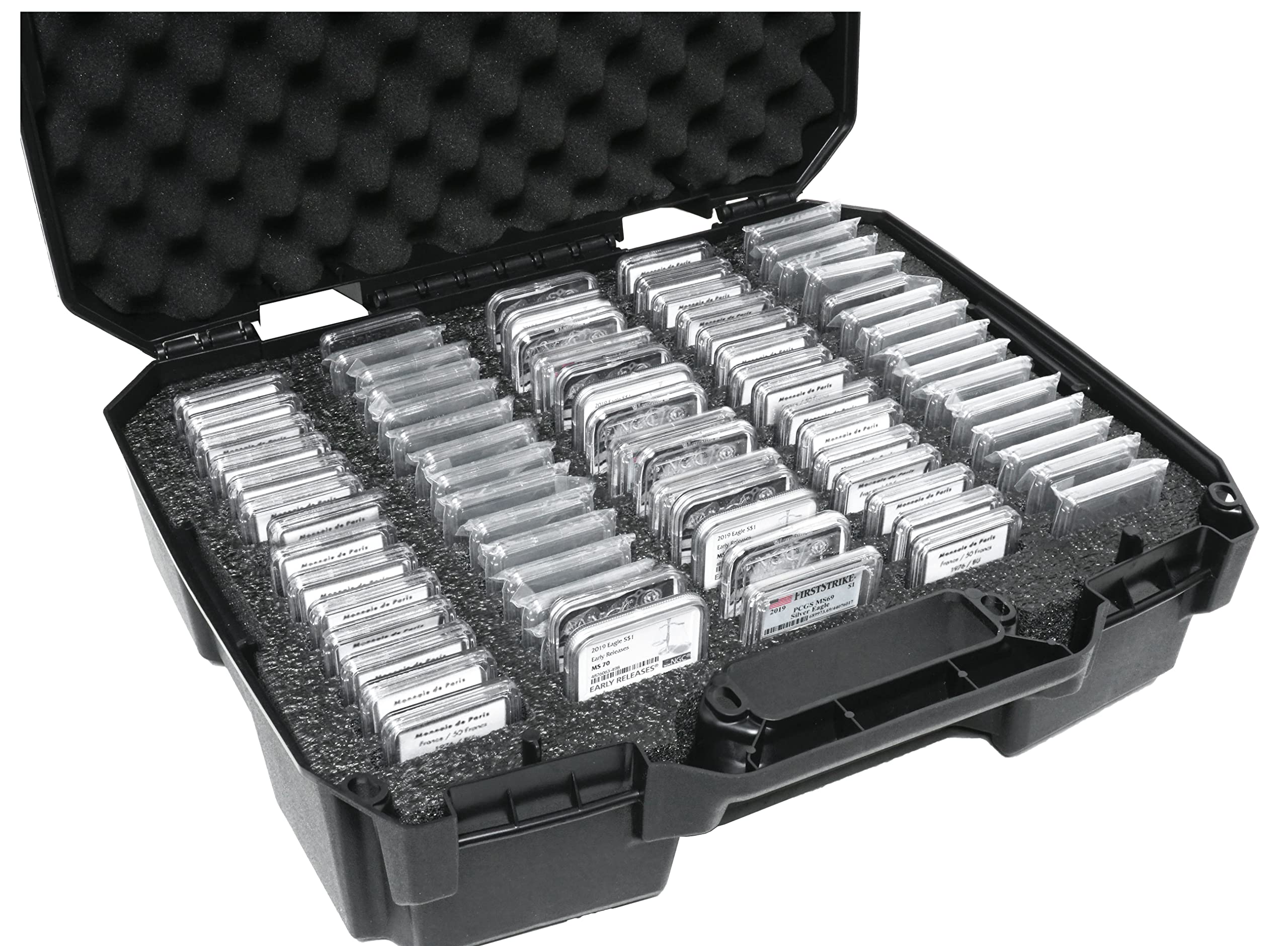 Case Club 75-130 Graded Coin Slab Case - Slotted Foam Separates Slabs - Fits Pcgs, Ngc & More - Travel Holder Case For Storage,