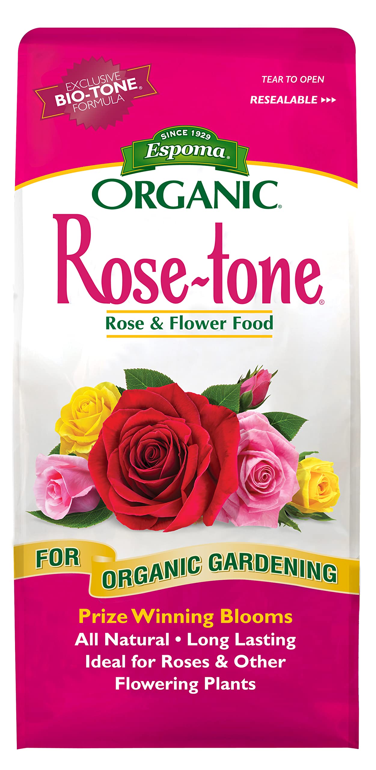 Espoma Organic Rose-Tone 4-3-2 Organic Fertilizer For All Types Of Roses And Other Flowering Plants. Promotes Vigorous Green Gro