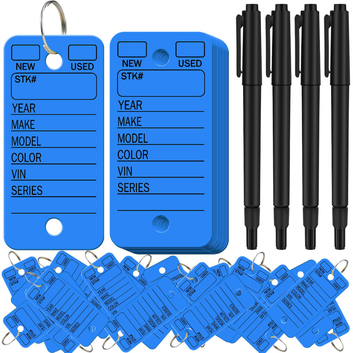 Gersoniel 500 Pcs Key Tags With Labels Car Dealership Key Tags With Rings Blank Shop Labels And 4 Pens For Office Car Shop Autom