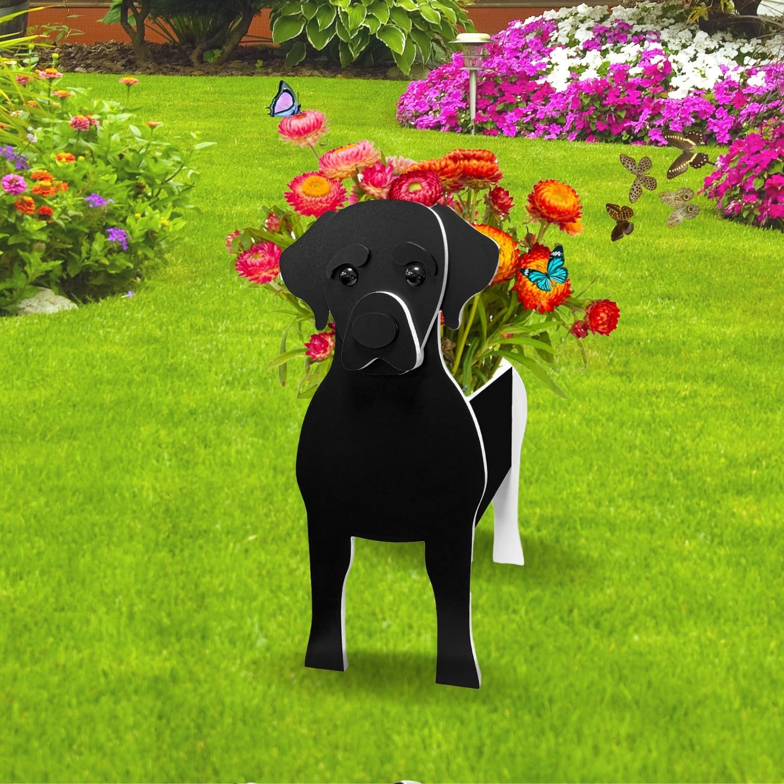 Strolfay Black Labrador Dog Planter Plant Pots,Cute Dog Flower Planter,Gifts For Pet Lovers,Unique Animal Plant Pots,Office,Indo