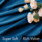 Miulee Blue Velvet Curtains 96 Inches 2 Panels - Luxury Room Darkening Curtains For Bedroom Living Room Thermal Insulated Super Soft Window Drapes Rod Pocket & Back Tab, Peacock Blue