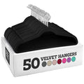 Zober Velvet Hangers 50 Pack - Heavy Duty Purple Hangers for Coats, Pants & Dress Clothes - Non Slip Clothes Hanger Set - Space 