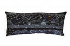 HomeRoots Grey 35' Black Breckenridge Nighttime Skyline Lumbar Decorative Pillow